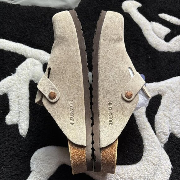 Birkenstock Boston Soft Footbed - Suede Taupe – Lenny Birkenstock Boston Suede Taupe